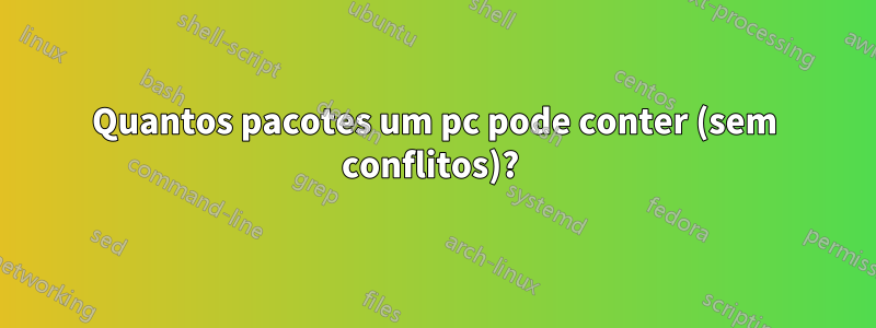 Quantos pacotes um pc pode conter (sem conflitos)? 