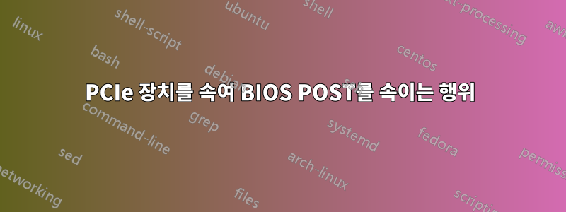 PCIe 장치를 속여 BIOS POST를 속이는 행위