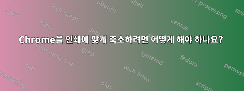 Chrome을 인쇄에 맞게 축소하려면 어떻게 해야 하나요?