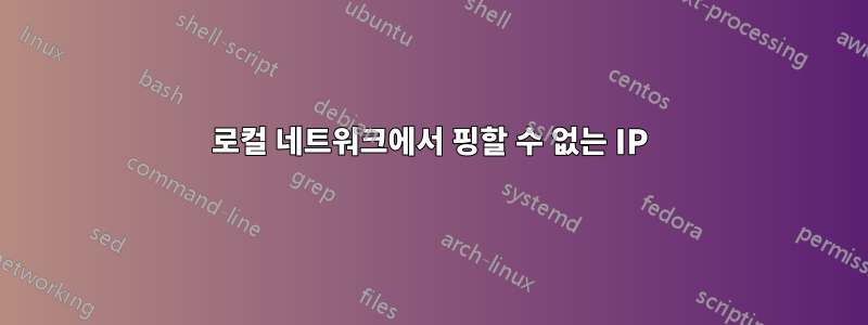 로컬 네트워크에서 핑할 수 없는 IP