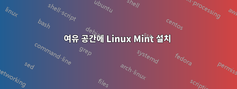 여유 공간에 Linux Mint 설치