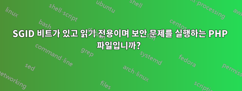SGID 비트가 있고 읽기 전용이며 보안 문제를 실행하는 PHP 파일입니까? 