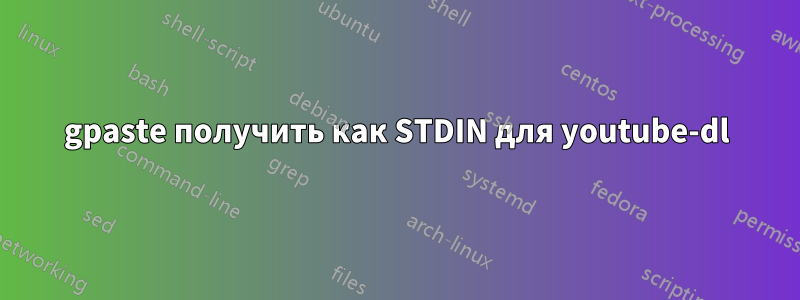 gpaste получить как STDIN для youtube-dl