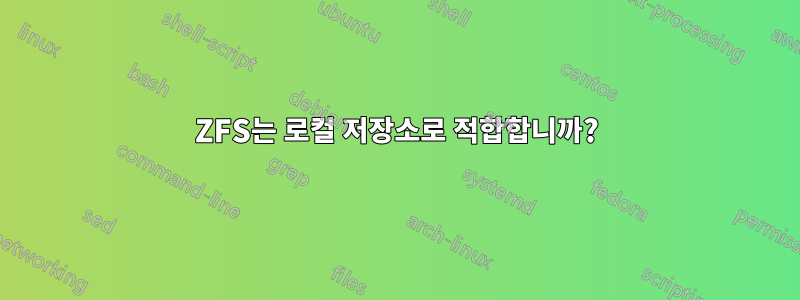 ZFS는 로컬 저장소로 적합합니까?