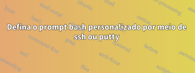 Defina o prompt bash personalizado por meio de ssh ou putty