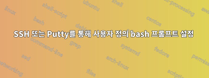 SSH 또는 Putty를 통해 사용자 정의 bash 프롬프트 설정