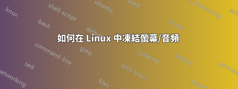 如何在 Linux 中凍結螢幕/音頻