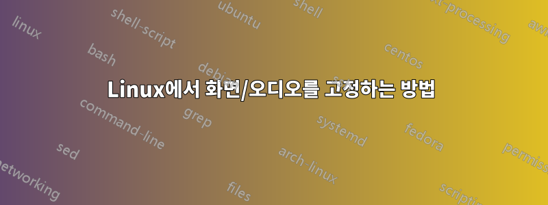 Linux에서 화면/오디오를 고정하는 방법