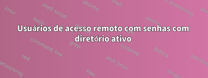 Usuários de acesso remoto com senhas com diretório ativo