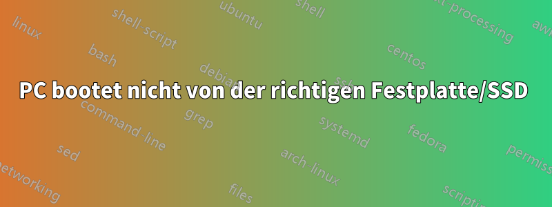 PC bootet nicht von der richtigen Festplatte/SSD