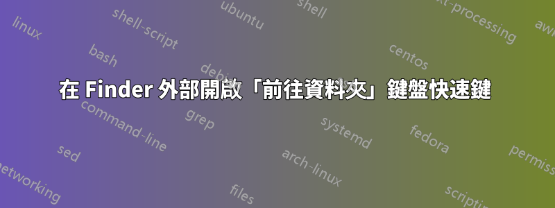 在 Finder 外部開啟「前往資料夾」鍵盤快速鍵