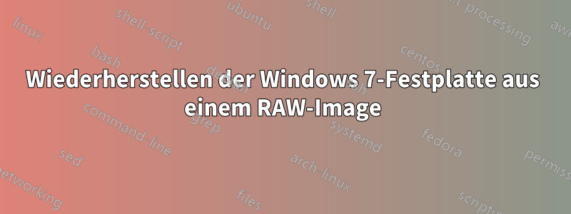 Wiederherstellen der Windows 7-Festplatte aus einem RAW-Image