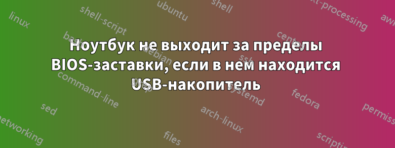 Ноутбук не выходит за пределы BIOS-заставки, если в нем находится USB-накопитель