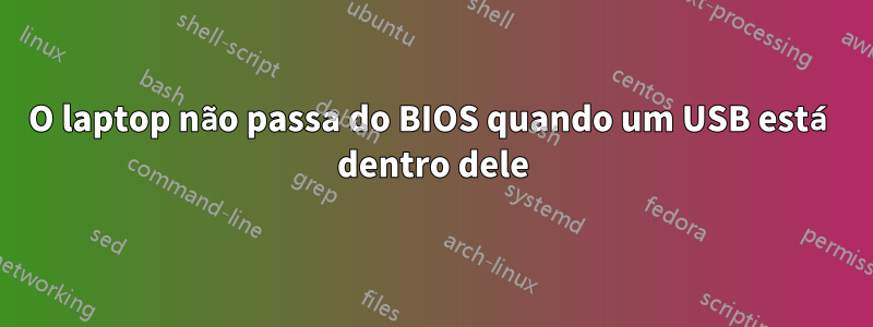 O laptop não passa do BIOS quando um USB está dentro dele