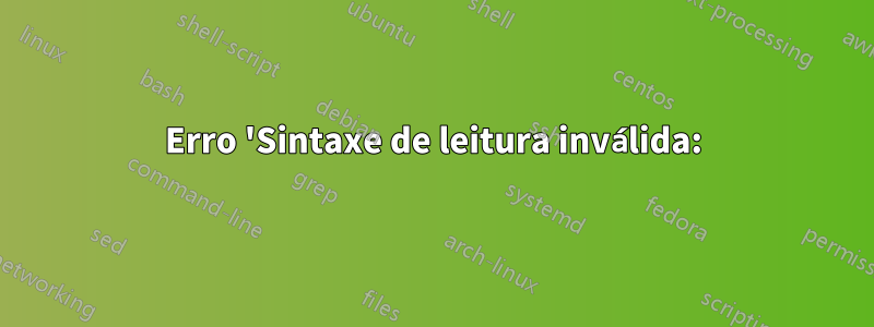 Erro 'Sintaxe de leitura inválida:)' do Ubuntu Emacs