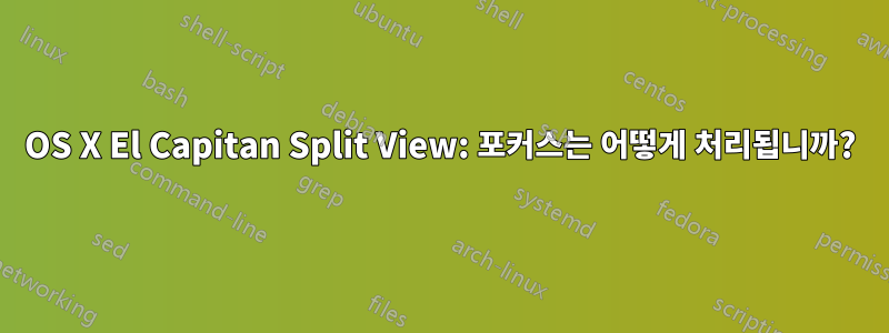 OS X El Capitan Split View: 포커스는 어떻게 처리됩니까?