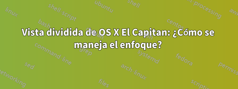 Vista dividida de OS X El Capitan: ¿Cómo se maneja el enfoque?