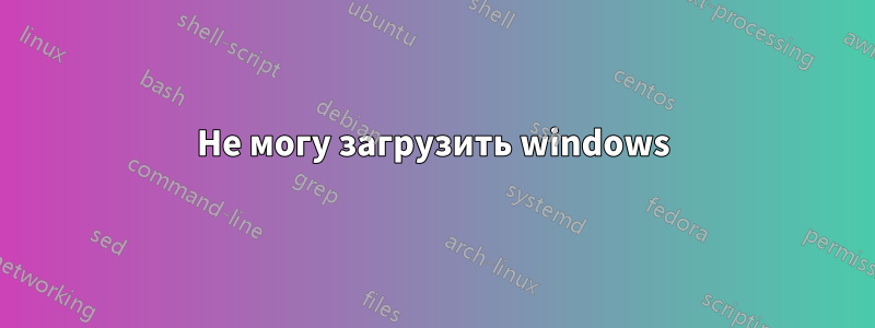 Не могу загрузить windows