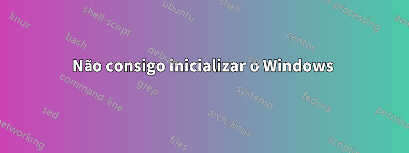 Não consigo inicializar o Windows