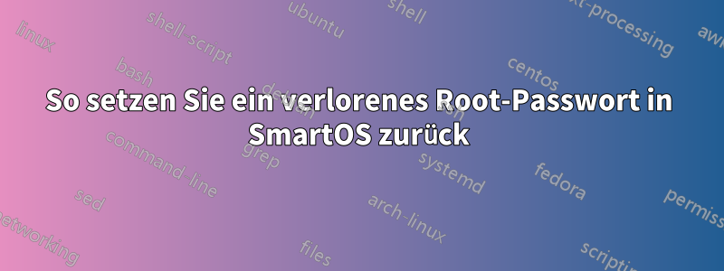 So setzen Sie ein verlorenes Root-Passwort in SmartOS zurück