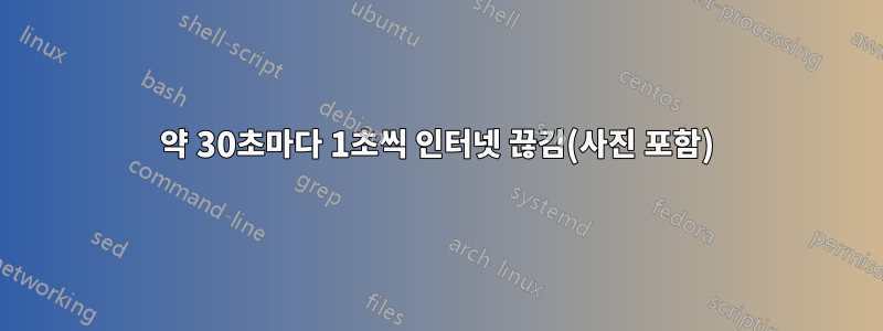 약 30초마다 1초씩 인터넷 끊김(사진 포함)