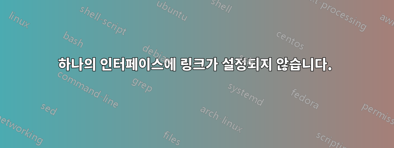 하나의 인터페이스에 링크가 설정되지 않습니다.