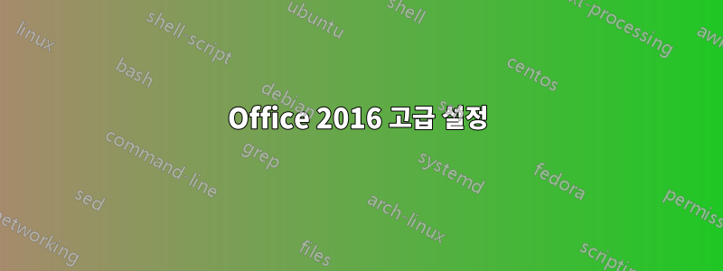 Office 2016 고급 설정