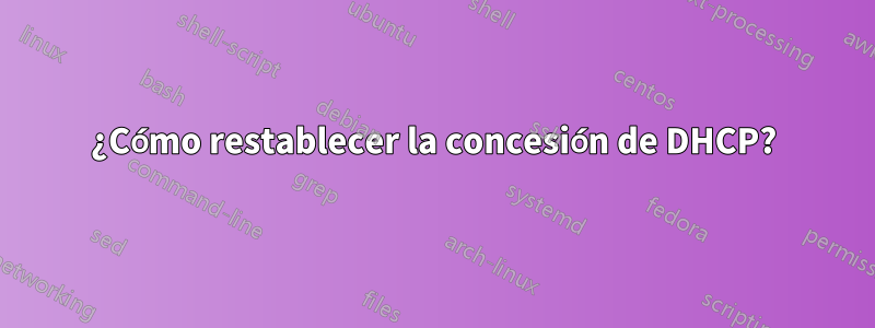 ¿Cómo restablecer la concesión de DHCP?