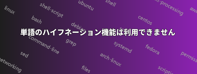 単語のハイフネーション機能は利用できません