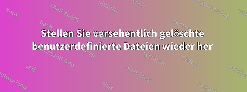 Stellen Sie versehentlich gelöschte benutzerdefinierte Dateien wieder her
