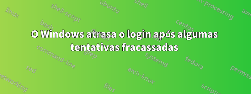 O Windows atrasa o login após algumas tentativas fracassadas