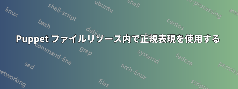 Puppet ファイルリソース内で正規表現を使用する