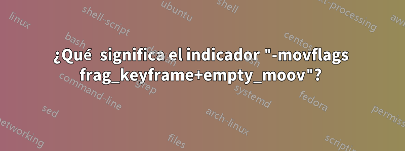 ¿Qué significa el indicador "-movflags frag_keyframe+empty_moov"?