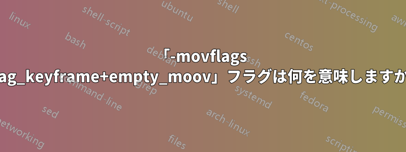 「-movflags frag_keyframe+empty_moov」フラグは何を意味しますか?