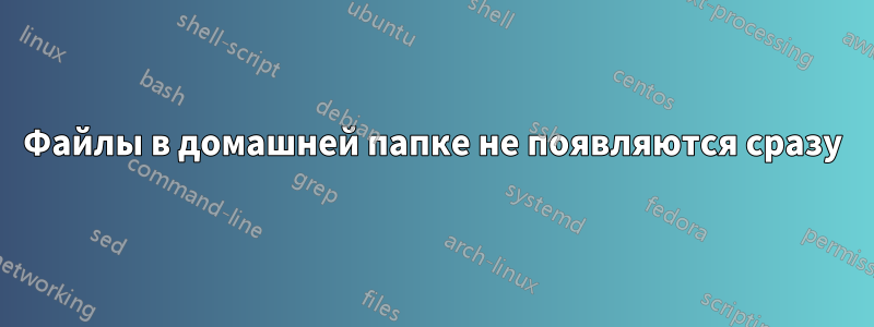 Файлы в домашней папке не появляются сразу