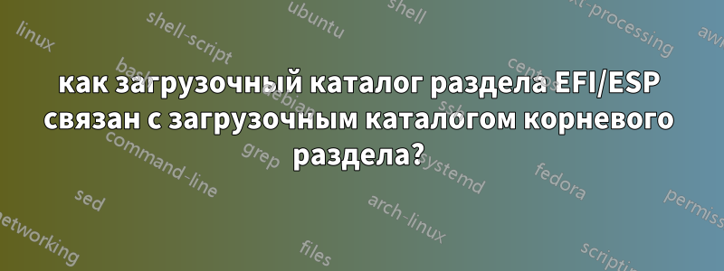 как загрузочный каталог раздела EFI/ESP связан с загрузочным каталогом корневого раздела?