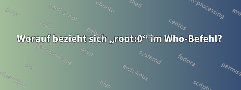 Worauf bezieht sich „root:0“ im Who-Befehl?