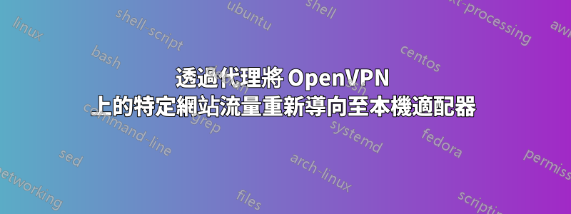 透過代理將 OpenVPN 上的特定網站流量重新導向至本機適配器