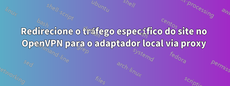 Redirecione o tráfego específico do site no OpenVPN para o adaptador local via proxy