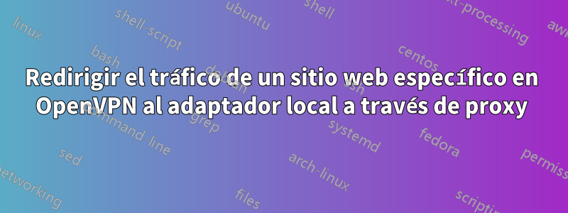 Redirigir el tráfico de un sitio web específico en OpenVPN al adaptador local a través de proxy