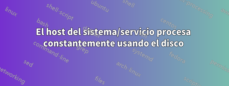 El host del sistema/servicio procesa constantemente usando el disco