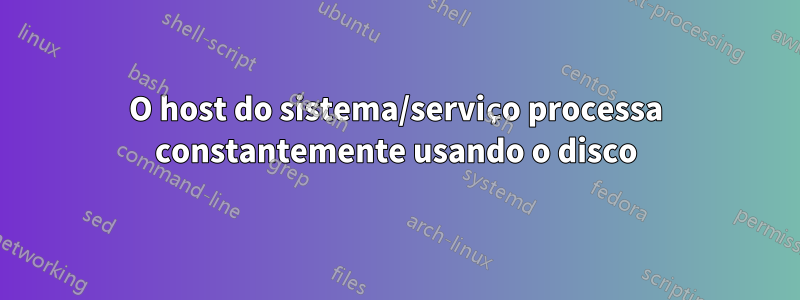 O host do sistema/serviço processa constantemente usando o disco