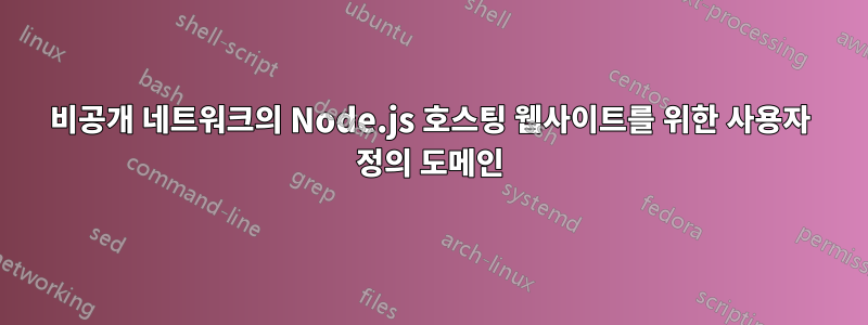 비공개 네트워크의 Node.js 호스팅 웹사이트를 위한 사용자 정의 도메인