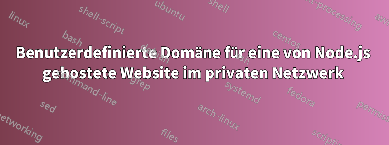 Benutzerdefinierte Domäne für eine von Node.js gehostete Website im privaten Netzwerk