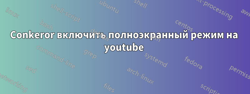 Conkeror включить полноэкранный режим на youtube