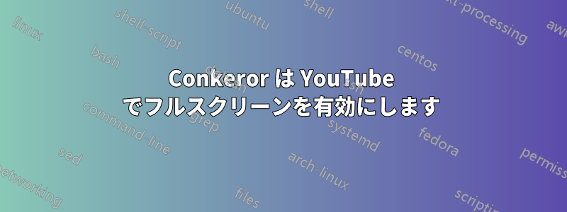 Conkeror は YouTube でフルスクリーンを有効にします