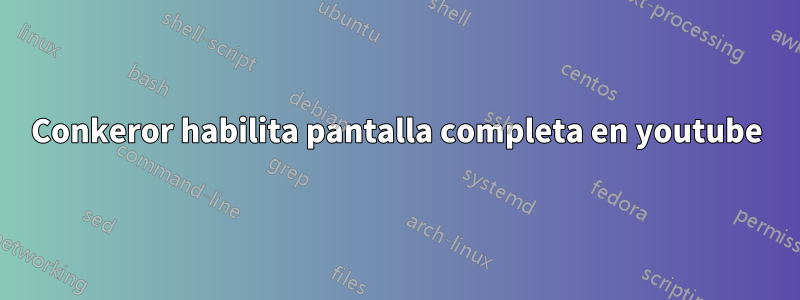 Conkeror habilita pantalla completa en youtube
