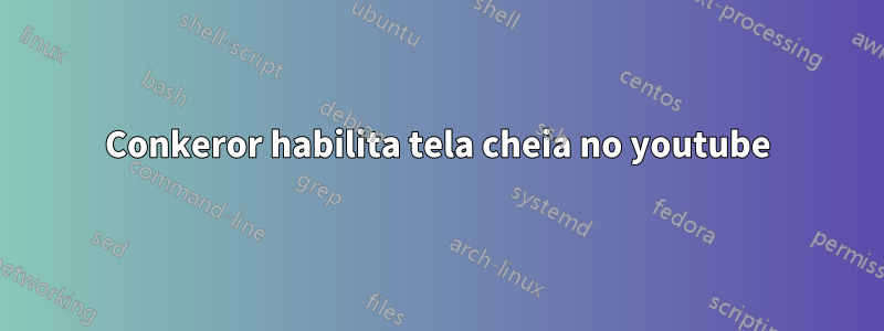 Conkeror habilita tela cheia no youtube