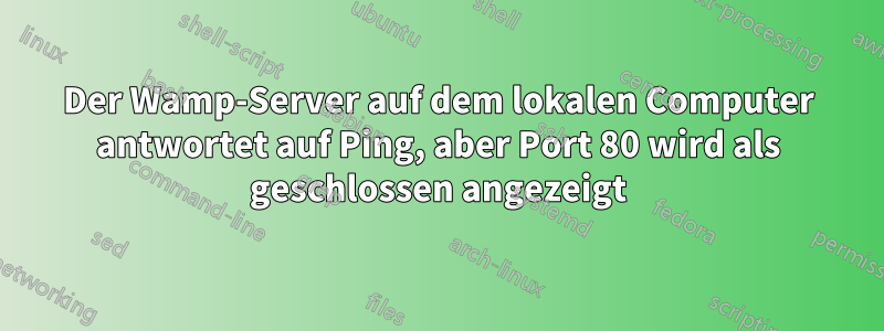 Der Wamp-Server auf dem lokalen Computer antwortet auf Ping, aber Port 80 wird als geschlossen angezeigt