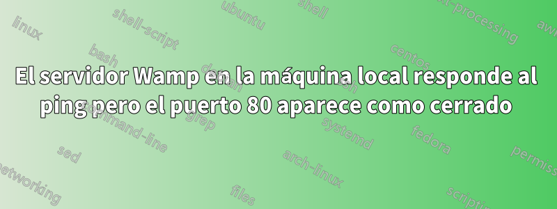 El servidor Wamp en la máquina local responde al ping pero el puerto 80 aparece como cerrado